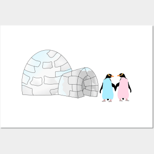 Penguins and Igloo Posters and Art